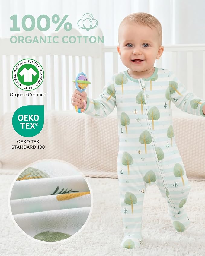 Baby Sleepers 100% Organic Cotton Pajamas - Image 3
