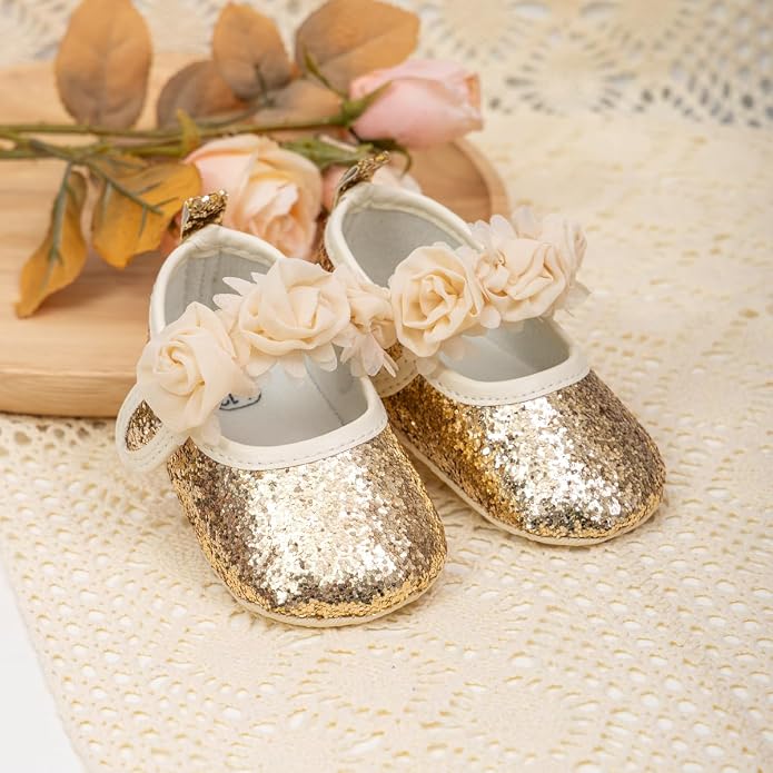 KIDSUN Infant Baby Girls Mary Jane Shoes Non-Slip Rubber Sole Ballet Slippers - Image 3
