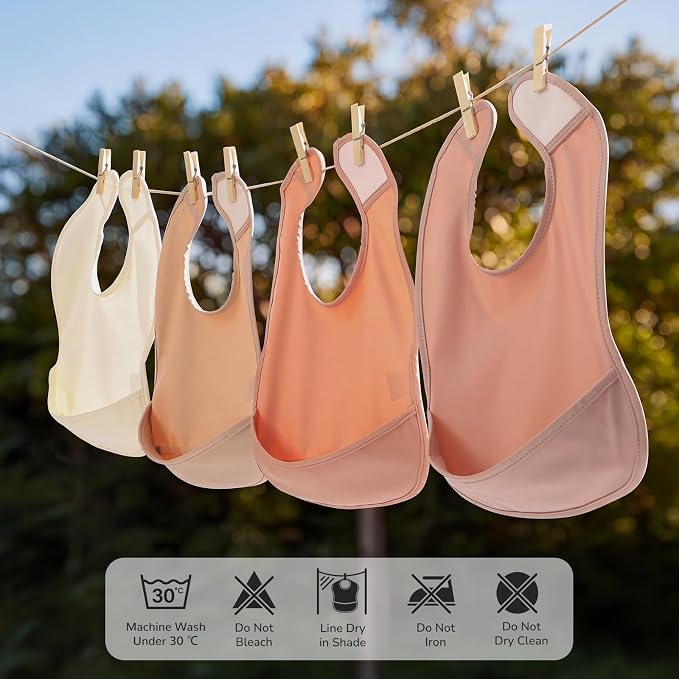 POIKSHARK 4-Pack Waterproof Baby Feeding Bibs - Image 6
