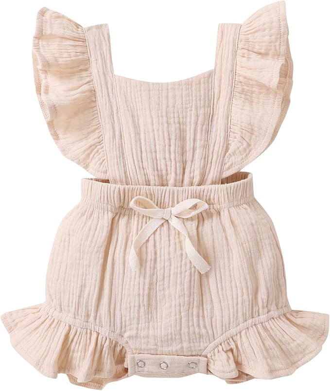 YOUNGER TREE Toddler Baby Girl Ruffled Sleeveless Romper Casual Summer Jumpsuit by YOUNGERTREE