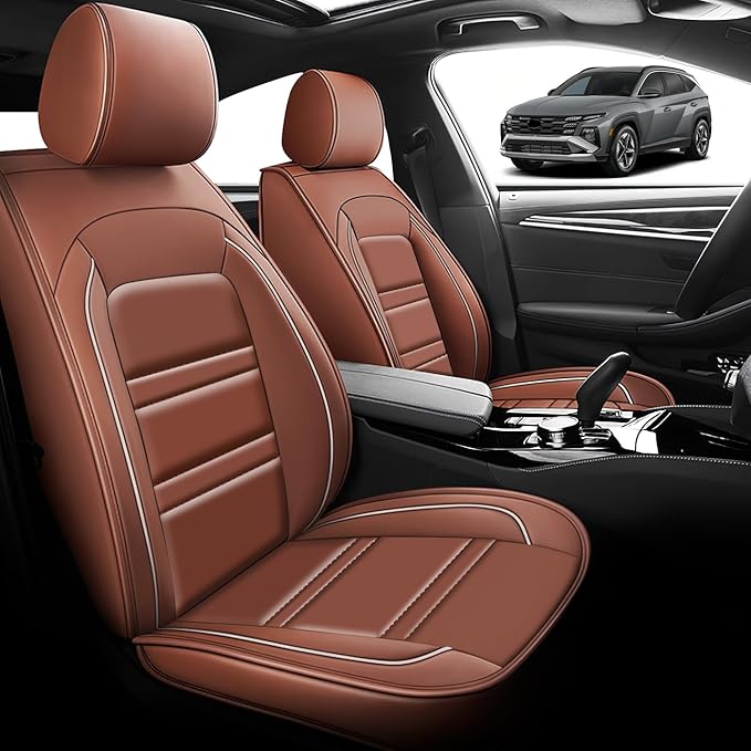 Seat Cover for Hyundai Car Tucson 2005-2025 | Car Seat Covers Front Seats, Waterproof Seat Protectors, Automotive Front Seat Covers (Front Seat, Coffee)