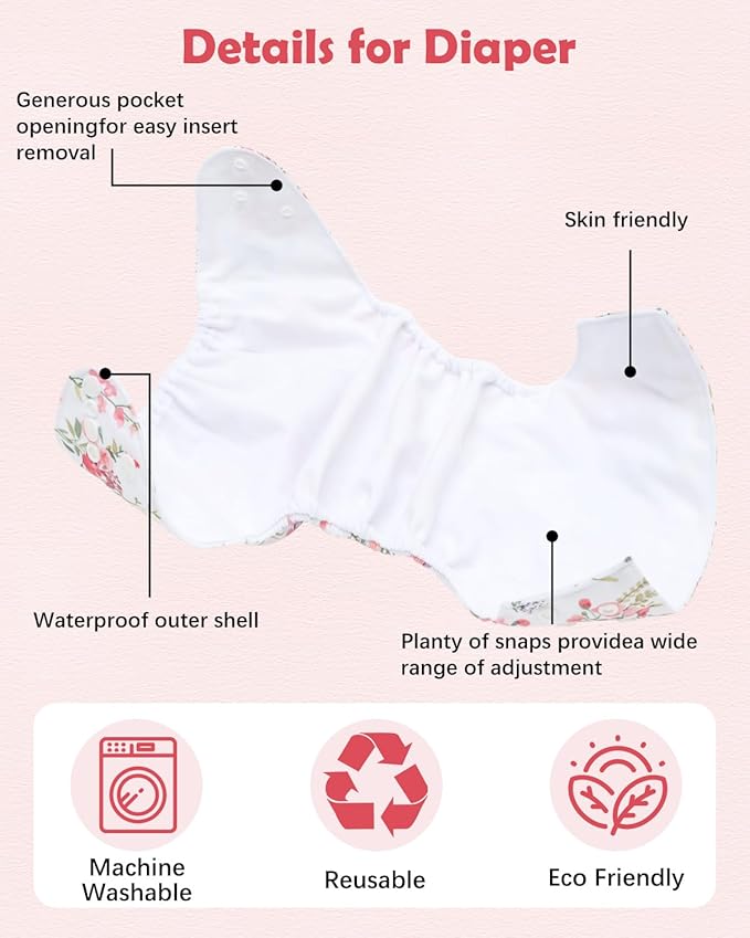 Babygoal Cloth Diaper Covers 6 Pack