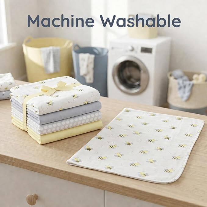EVERYDAY KIDS 4 Pack of Soft Flannel Receiving Baby Blanket Set - Image 9