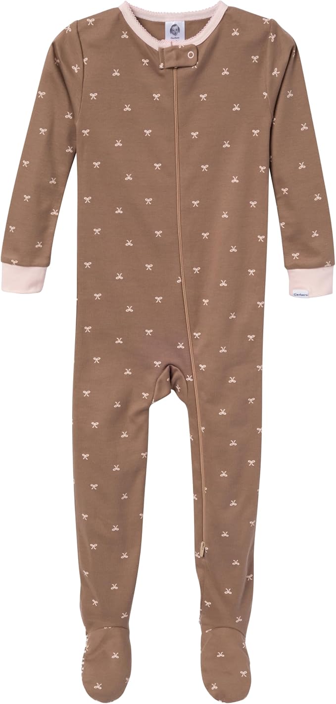 Gerber Baby Girls 2-Pack Footed Pajamas - Image 3