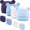 BQUBO Newborn Baby Bear Ears Hats and Mittens Sets Preemie Cotton Caps Baby Boy by DRESHOW