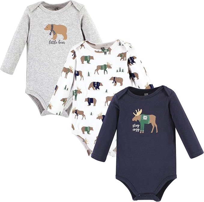 Hudson Baby baby-boys Cotton Long-sleeve Bodysuits 3-pack by HudsonBaby