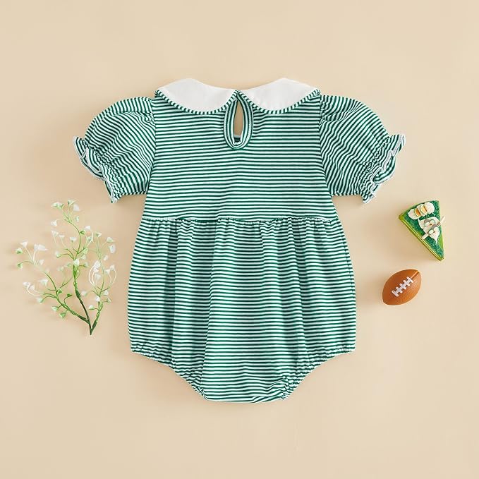 Baby Boy Girl Bubble Romper Short Sleeve Collar Summer Bodysuit - Image 3