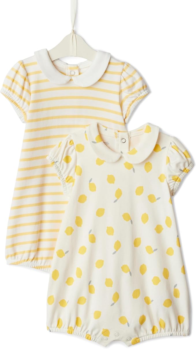 Amazon Essentials x Sofia Grainge Baby Girls' Cotton Short Sleeve Romper by AmazonEssentials