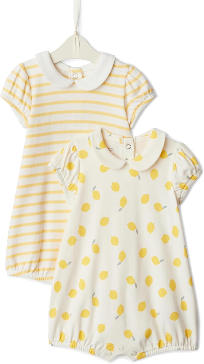 Amazon Essentials x Sofia Grainge Baby Girls' Cotton Short Sleeve Romper by AmazonEssentials