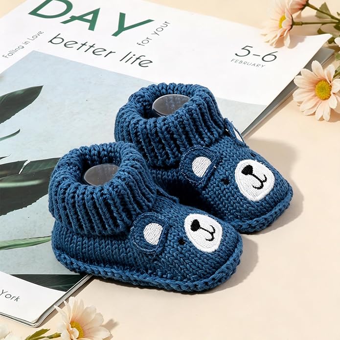 Infant Baby Boys Girls Knitted Booties Soft Cute First Walking Socks Shoes | - Image 3