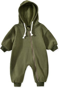 Unutiylo Unisex Baby Boys Girls Long Sleeve Infant Baby Zipper Hooded Jumpsuits by Unutiylo
