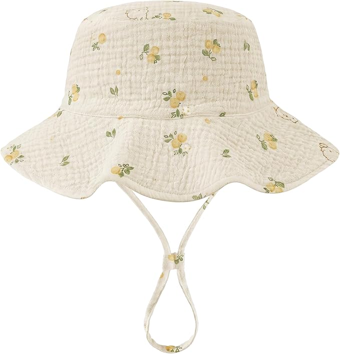 Muslin Baby Sun Hat Sun Protection Baby Toddler Bucket Hats by HONGTEYA