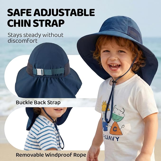 Baby Sun Hat with Neck Flap UPF 50+ - Image 4