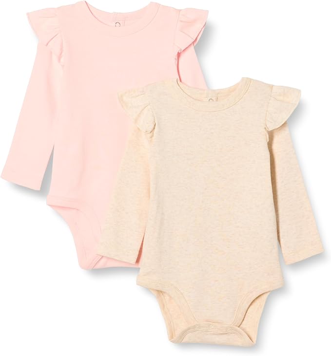 Amazon Essentials Baby Girls' Long-Sleeved Ruffle Bodysuits by AmazonEssentials