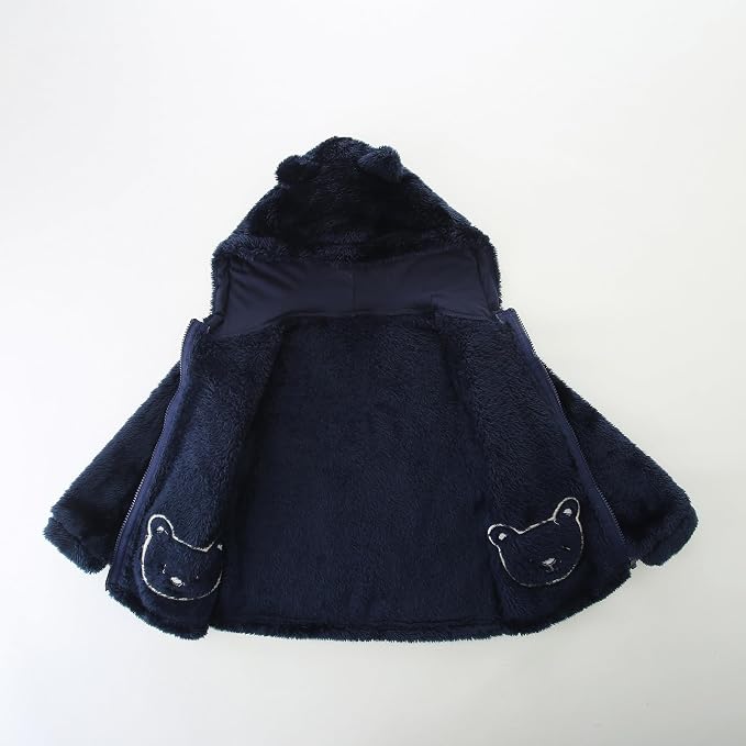 Newborn Infant Baby Boys Girls Cartoon Fleece Hooded Jacket Coat - Image 4