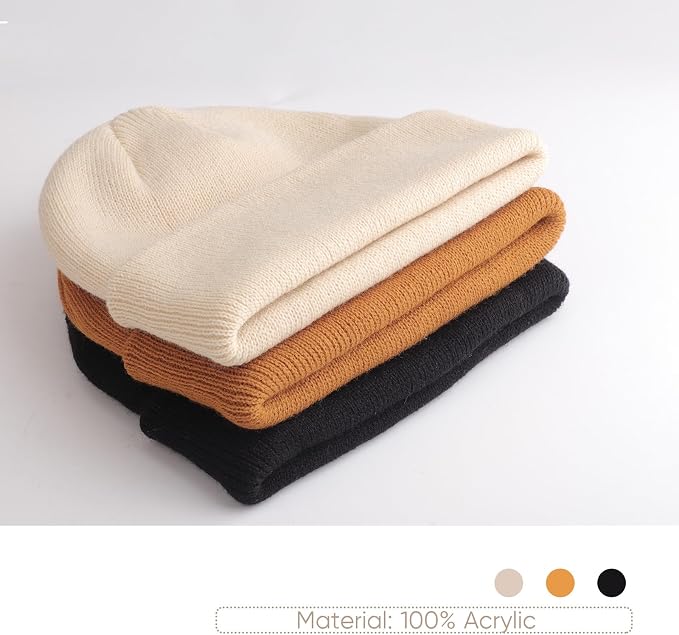 DRESHOW BQUBO 3 Pack Baby Beanies Toddler Kids Winter Hats Soft Knit Hat - Image 5