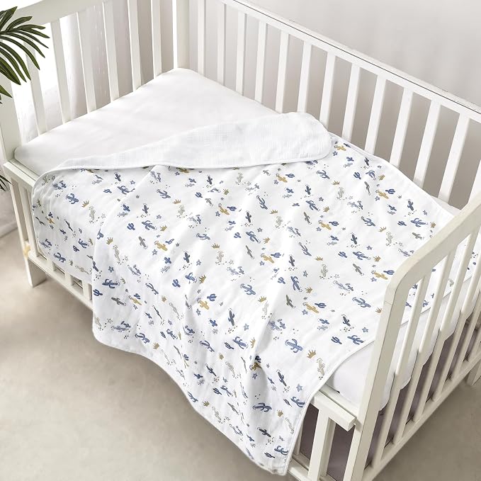 CREVENT 40''X40'' 100% Organic Cotton Muslin Baby Blanket - Image 4