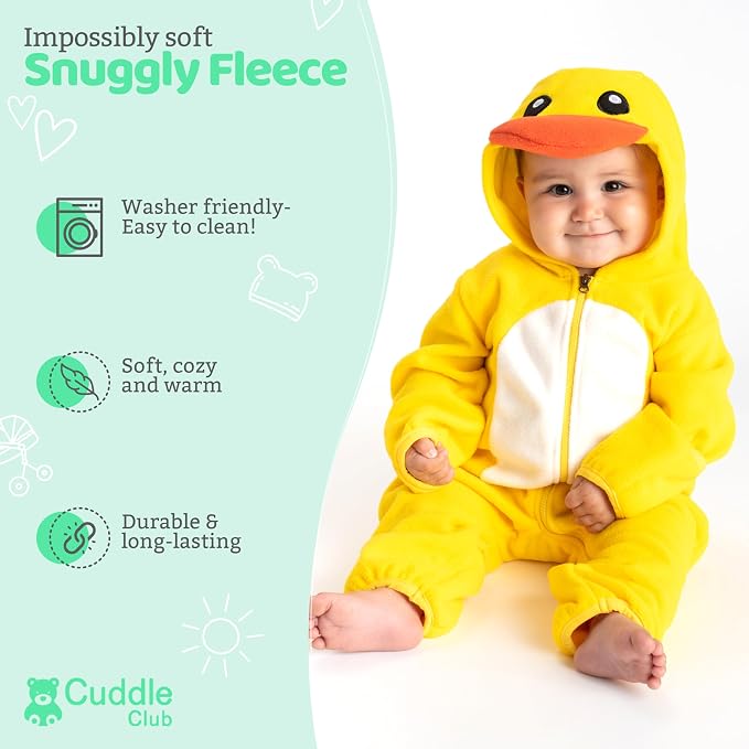 Cuddle Club Fleece Baby Bunting Bodysuit Hoodie, Newborn - Image 2