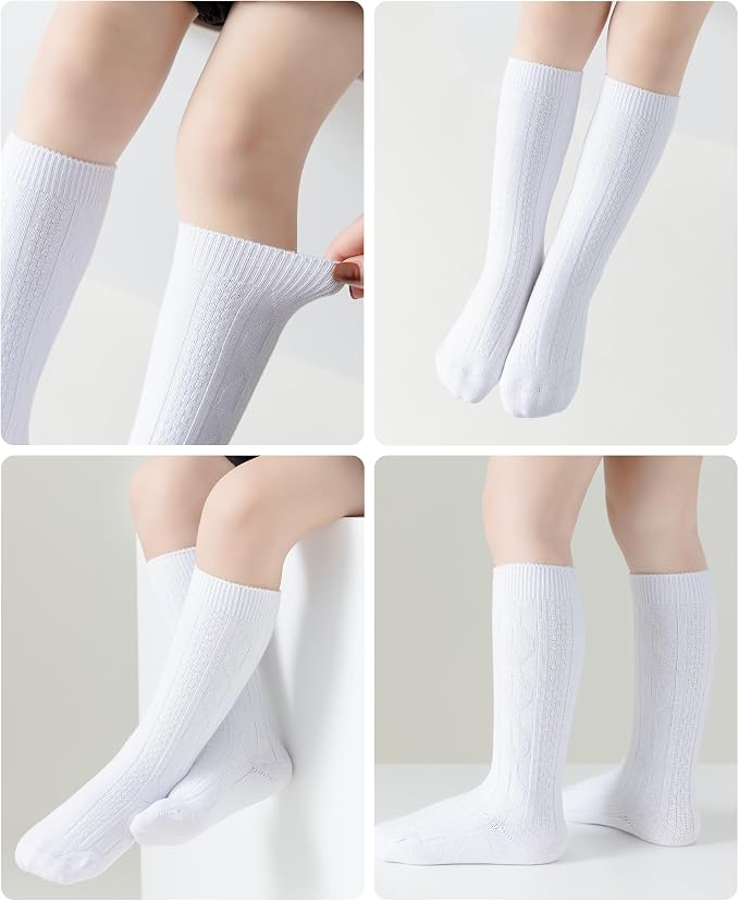 Baby Knee High Socks Soft Seamless Cotton Long Stockings - Image 4