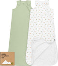 2-Pack Organic Baby Sleep Sacks, 100% Cotton 0.5TOG by KeaBabies