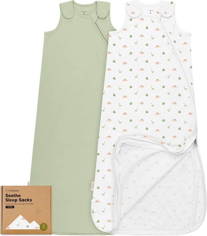 2-Pack Organic Baby Sleep Sacks, 100% Cotton 0.5TOG by KeaBabies
