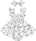 YOUNGER TREE Baby Girl Clothes Ruffle Romper Boho Dress Summer Cake Smash by YOUNGERTREE