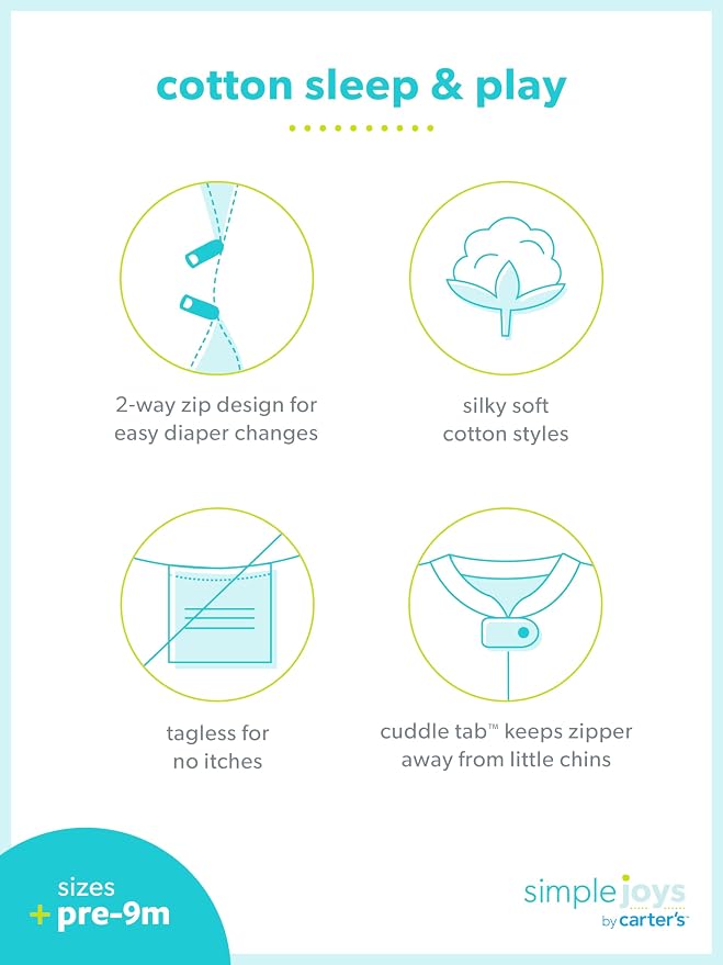 Simple Joys by Carter's baby-boys 2-way Zip Thermal Footed Sleep and Play - Image 6