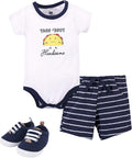 Hudson Baby Unisex Baby Cotton Bodysuit, Shorts and Shoe Set by HudsonBaby
