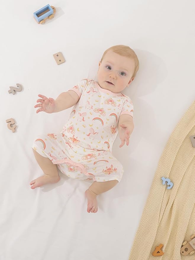GUISBY Baby Rayon Romper Pajamas, 0-24M | Silky Soft Feel，Snap Closure，Footless - Image 6