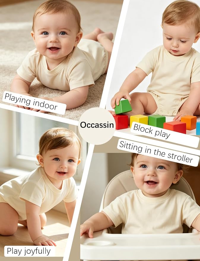 Baby Bubble Onesie Romper 100% Organic Cotton Clothes Short Sleeve Summer Solid - Image 7