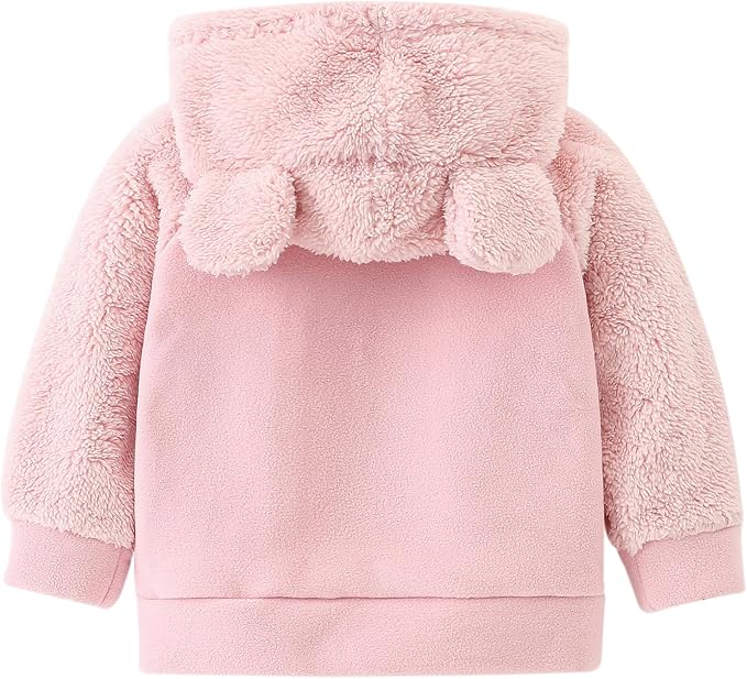 Toddler Winter Coats Baby Boys Girls Fuzzy Sherpa Fleece Jackets - Image 3