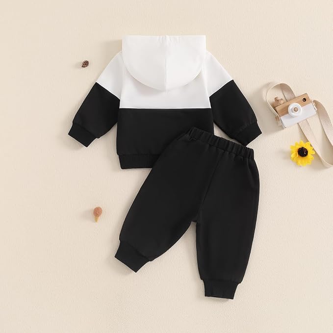 Infant Baby Boy Fall Winter Clothes Outfit Hooded Long Sweatshirt Pant Set - Image 4