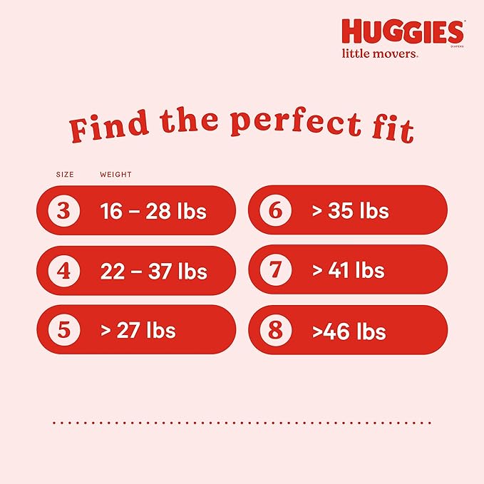 Huggies Size 6 Diapers, Little Movers Baby Diapers, Size 6 (35+ lbs), 84 Count, Packaging May Vary