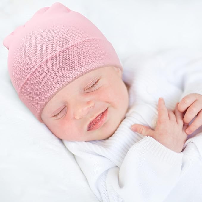 BQUBO Baby Hats and Mittens Infant Cotton Beanie Gloves No Scratch Set Newborn - Image 3
