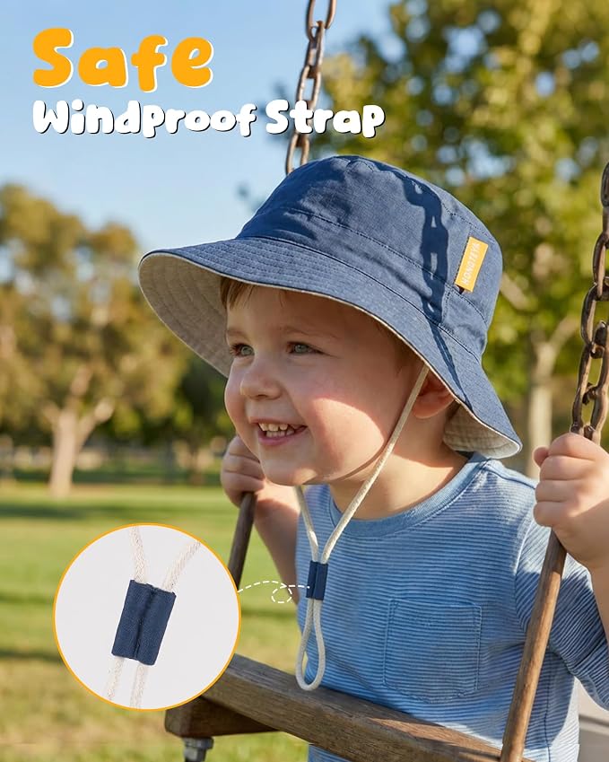 Baby Sun Hat for Toddler Kids Bamboo Rayon Bucket Hat Summer Beach Sun - Image 5
