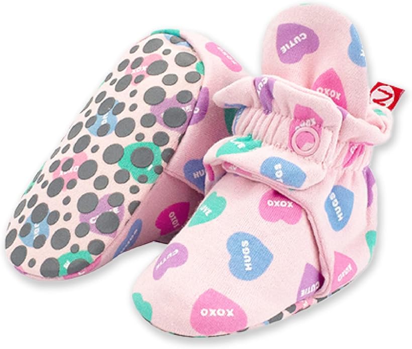Zutano Unisex Organic Cotton Baby Booties, Stay-On and Non-Slip, Newborn to by Zutano