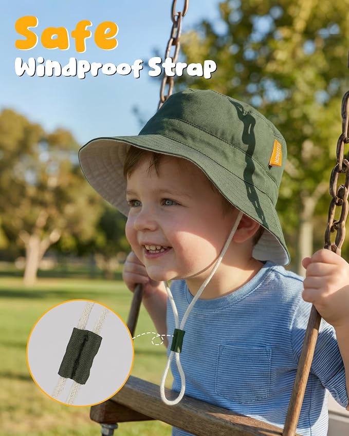 Baby Sun Hat for Toddler Kids Bamboo Rayon Bucket Hat Summer Beach Sun - Image 5