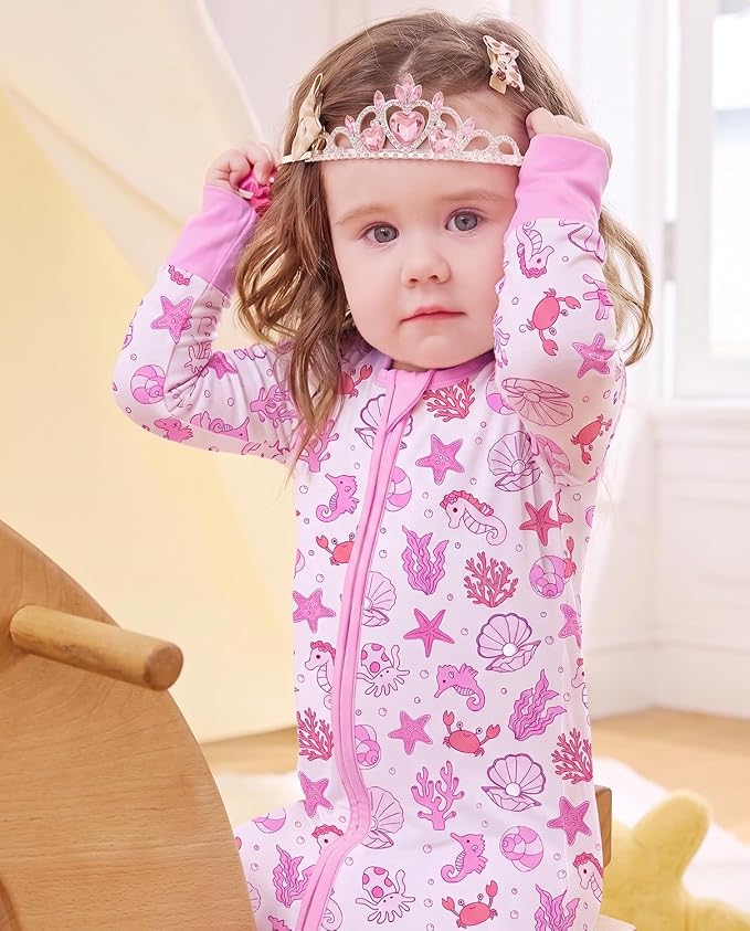 babee Reshinee Viscose Derived from Bamboo Baby Footie Pajamas Convertible - Image 4