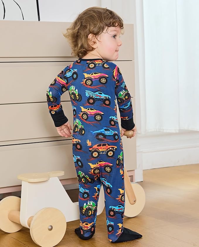 babee Reshinee Bamboo Viscose Baby Footie Pajama, Zipper Sleeper Boys Girls | - Image 9