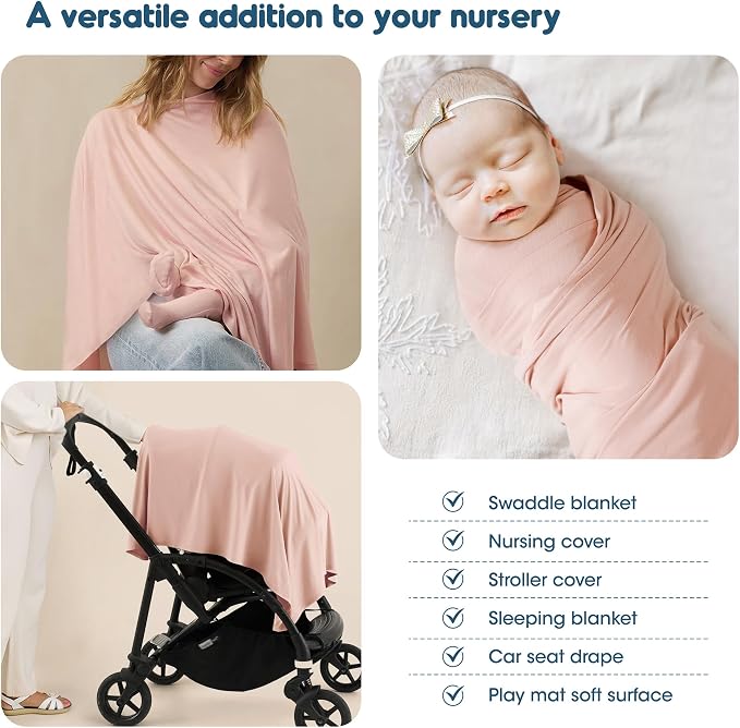 2 Pack Newborn Swaddle Blanket, Ultra Soft Stretchy Jersey Knit Extra Large - Image 7