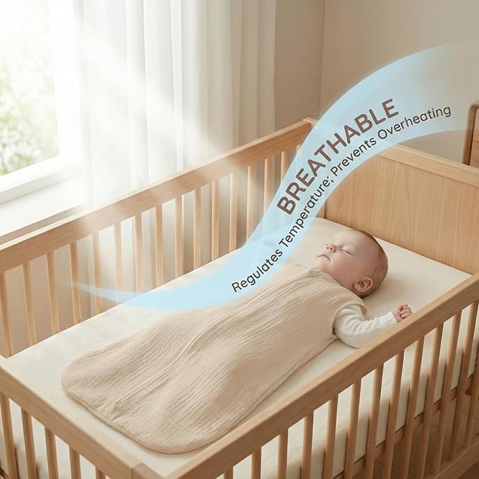 BSTOPPT 2 Pack Baby Sleep Sack 12-18 Months 100% Organic Cotton Muslin Baby - Image 5