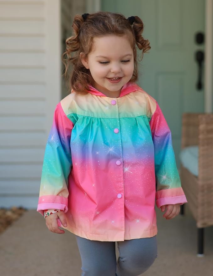 Arshiner Toddler Girls Waterproof Hooded Coat Jacket Outwear Raincoat - Image 2