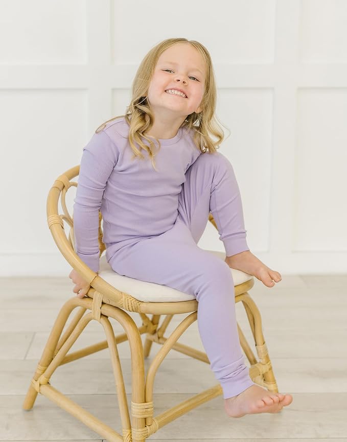 moimoln Cotton Modal Baby Toddler Pajamas Check Solid Leopard 6M-8Y - Image 2