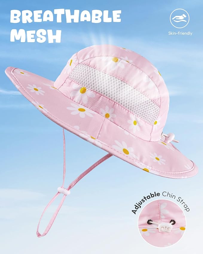 HONGTEYA 2 Pack Baby Sun Hat Infant Toddler Boys Girls Sun Protection Bucket - Image 4