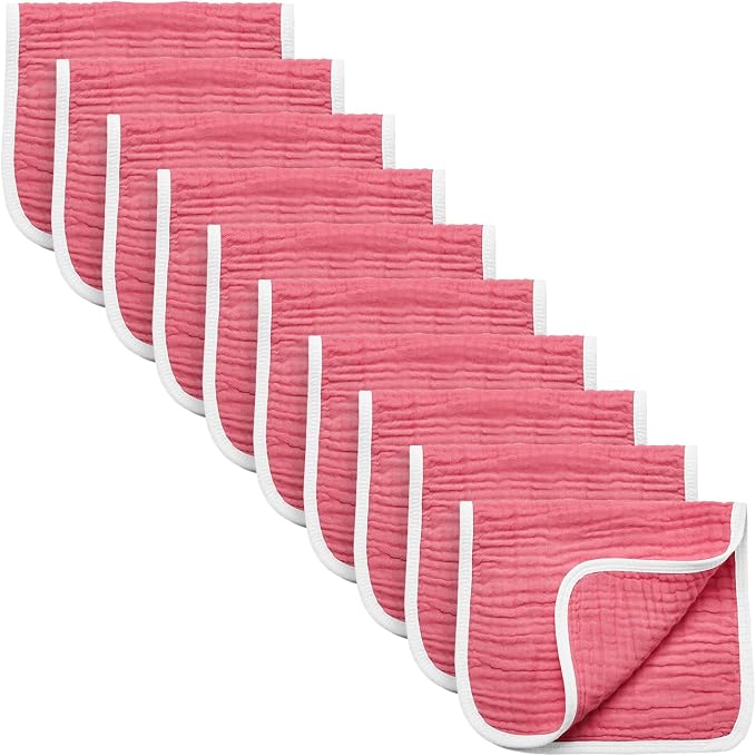 Muslin Burp Cloths Large Pack of 10 Extra Absorbent and Soft 6 Layers 20 by 10 by Synrroe