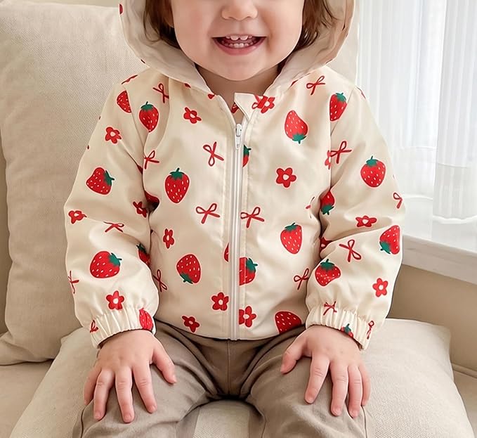 Toddler Baby Girl Windbreaker Jacket Zip Up Hoodie Long Sleeve Sweatshirt - Image 2