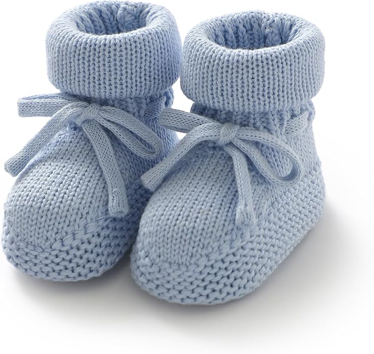 Hadetoto Newborn Baby Booties Cotton Knit Shoes | Soft, First Walkers, by Hadetoto