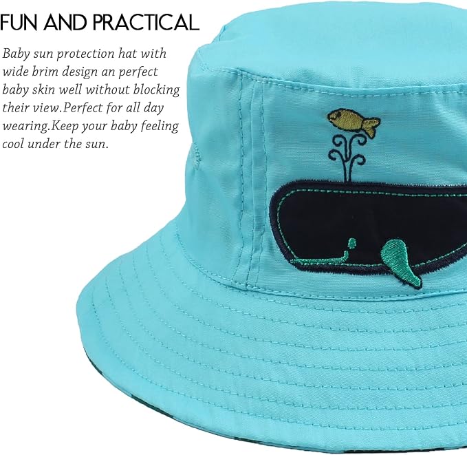 JANGANNSA Dinosaur Baby Boys Sun Hat Cotton Toddler Girls Bucket Hats Summer - Image 5