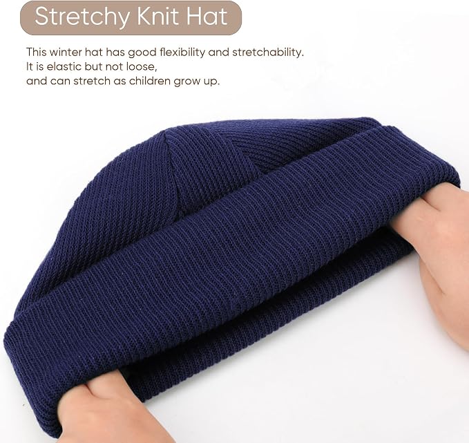 DRESHOW BQUBO 3 Pack Baby Beanies Toddler Kids Winter Hats Soft Knit Hat - Image 5