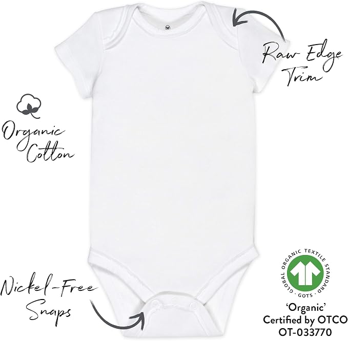 HonestBaby baby-girls 5-pack Short Sleeve Bodysuits One-piece 100% Organic - Image 6